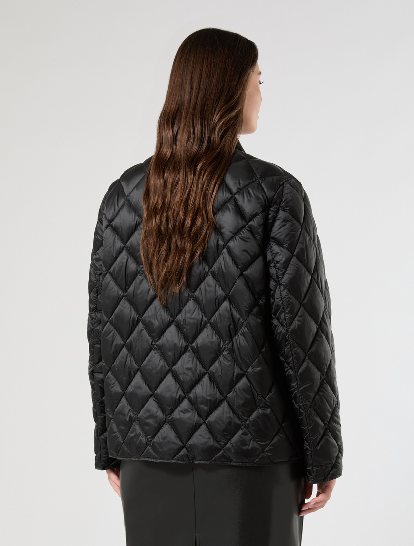 Iridescent nylon canvas padded jacket - BLACK - Marina Rinaldi - 4