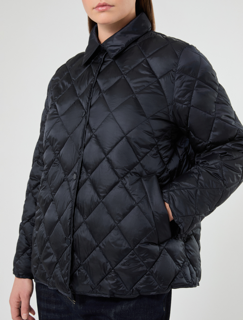 Iridescent nylon canvas padded jacket - MIDNIGHTBLUE - Marina Rinaldi - 5