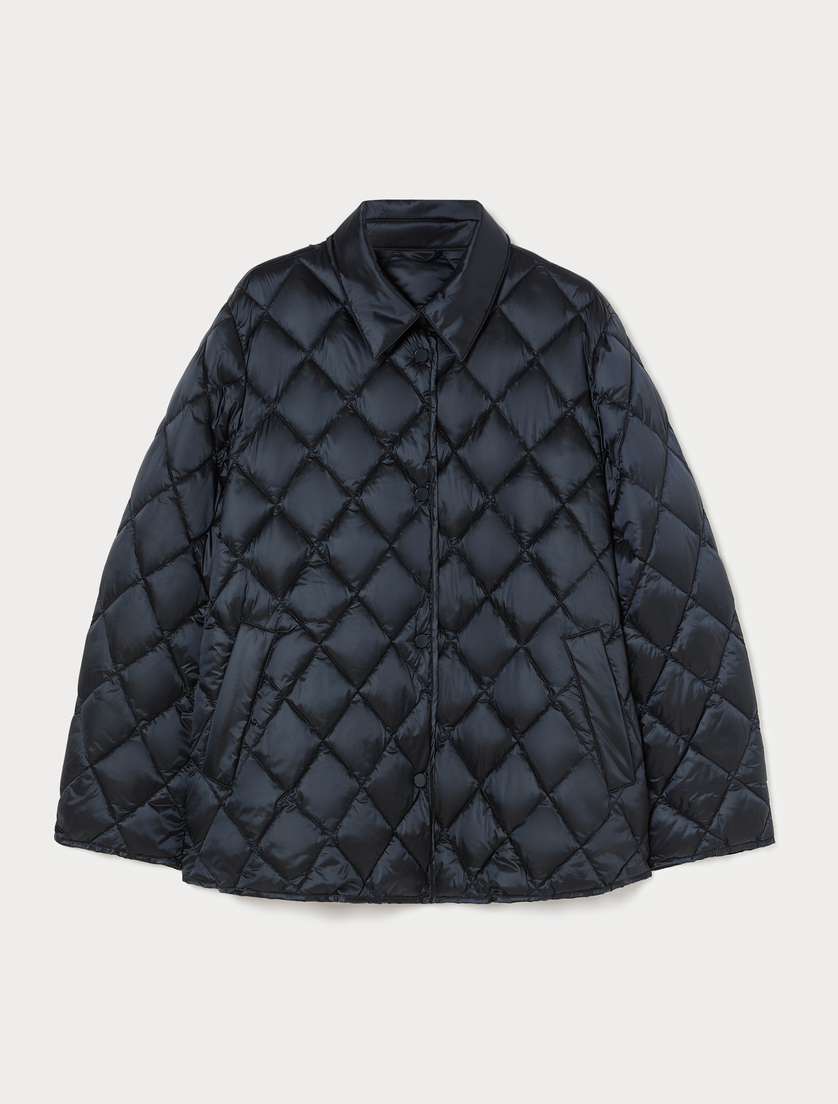 Iridescent nylon canvas padded jacket - MIDNIGHTBLUE - Marina Rinaldi