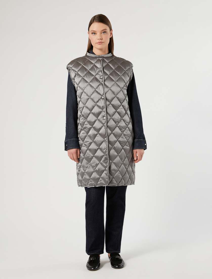 Iridescent nylon canvas padded jacket - MEDIUM GREY - Marina Rinaldi - 5