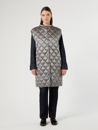 Iridescent nylon canvas padded jacket - MEDIUM GREY - Marina Rinaldi - 5