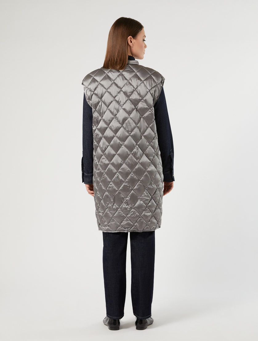 Iridescent nylon canvas padded jacket - MEDIUM GREY - Marina Rinaldi - 6