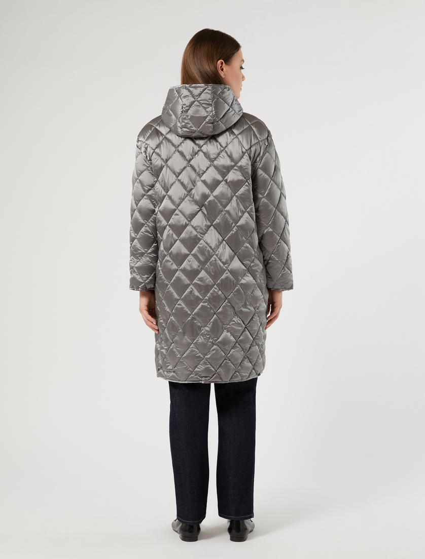 Iridescent nylon canvas padded jacket - MEDIUM GREY - Marina Rinaldi - 4