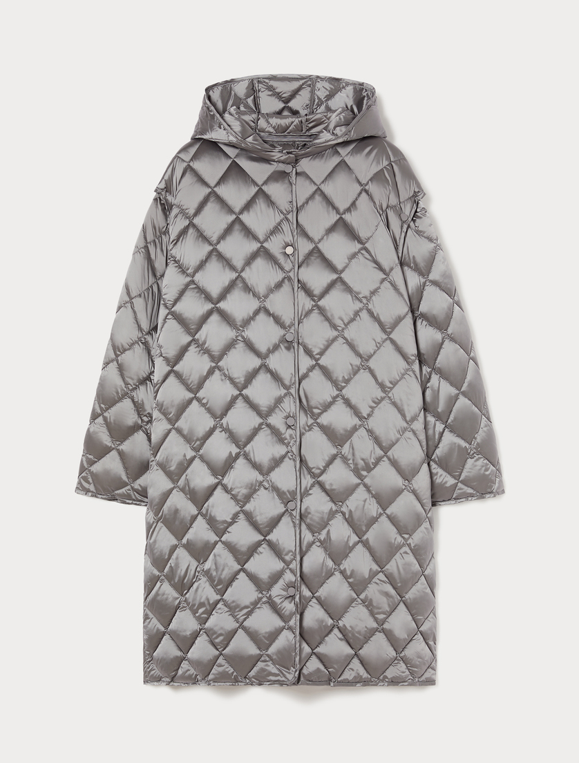 Iridescent nylon canvas padded jacket - MEDIUM GREY - Marina Rinaldi