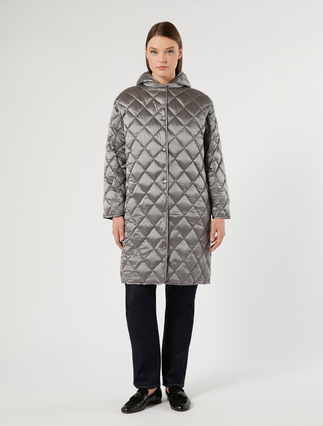 Iridescent nylon canvas padded jacket - MEDIUM GREY - Marina Rinaldi - 3
