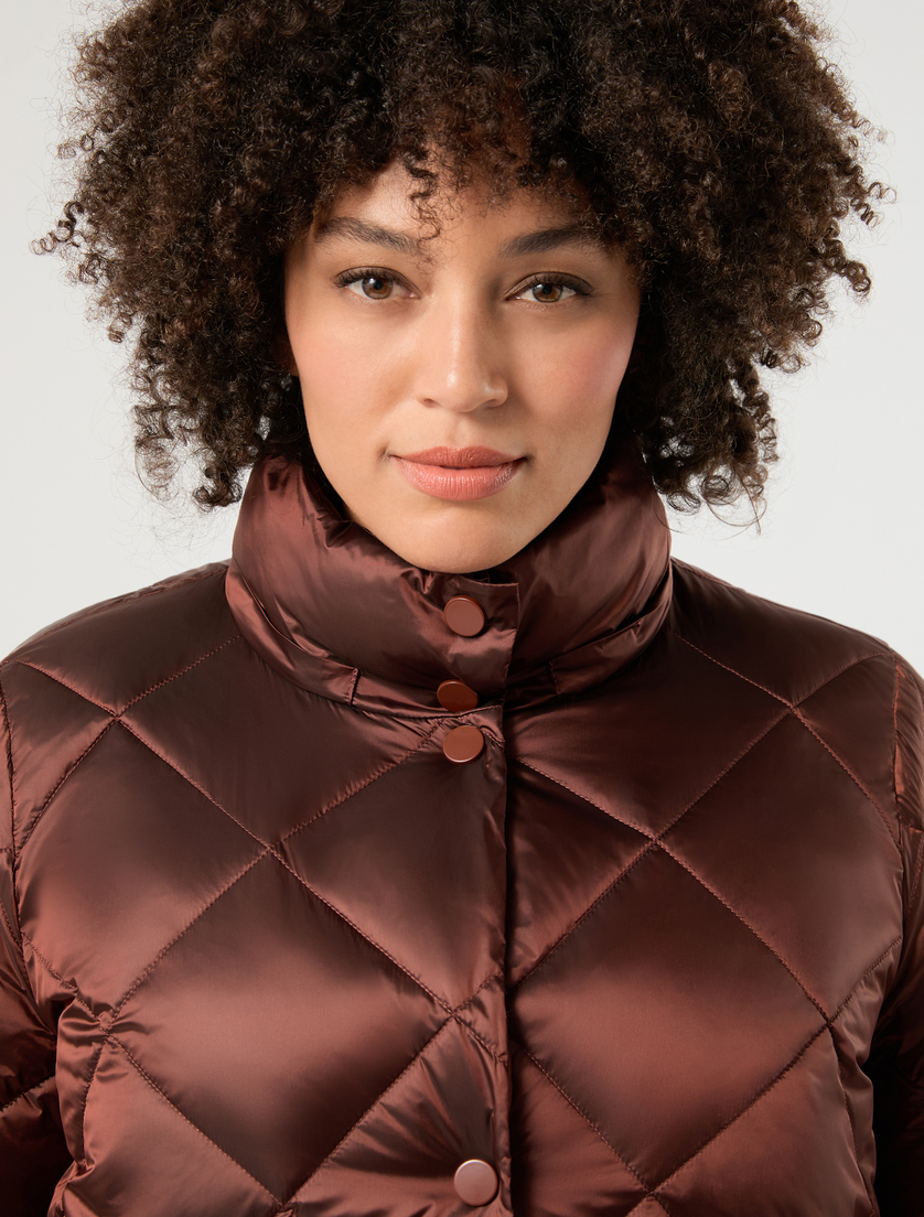Iridescent nylon canvas padded jacket - EARTH - Marina Rinaldi - 5