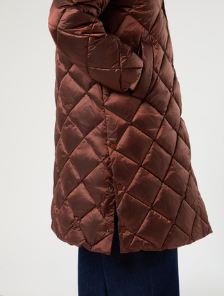 Iridescent nylon canvas padded jacket - EARTH - Marina Rinaldi - 6