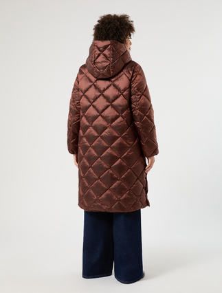 Iridescent nylon canvas padded jacket - EARTH - Marina Rinaldi - 4