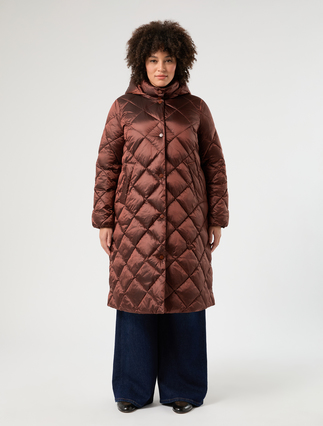 Iridescent nylon canvas padded jacket - EARTH