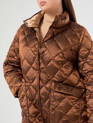 Iridescent nylon canvas padded jacket - TOBACCO - Marina Rinaldi - 5