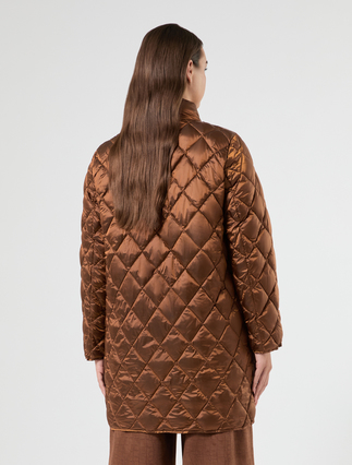 Iridescent nylon canvas padded jacket - TOBACCO - Marina Rinaldi - 4