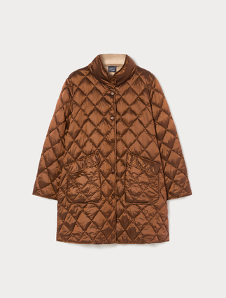 Iridescent nylon canvas padded jacket - Marina Rinaldi