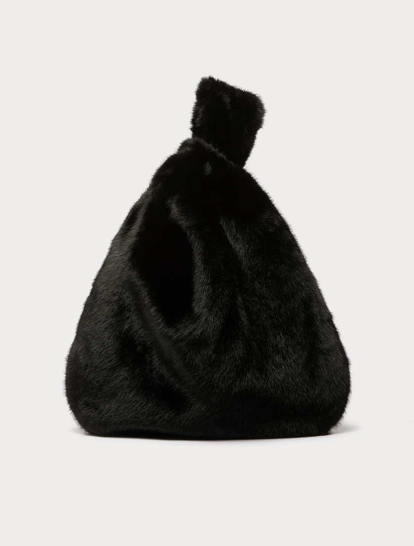 Fluffy-textured bag - BLACK - Marina Rinaldi