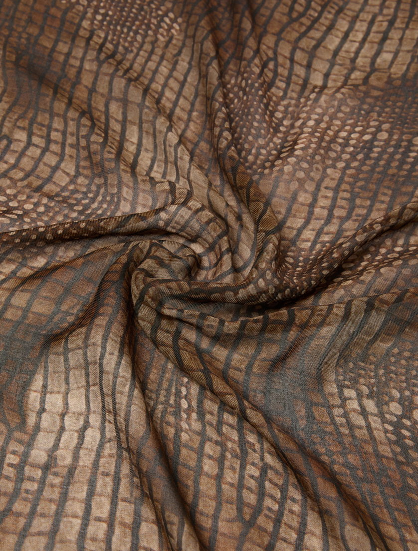 Wool and modal scarf - DARK BOWN - Marina Rinaldi - 2