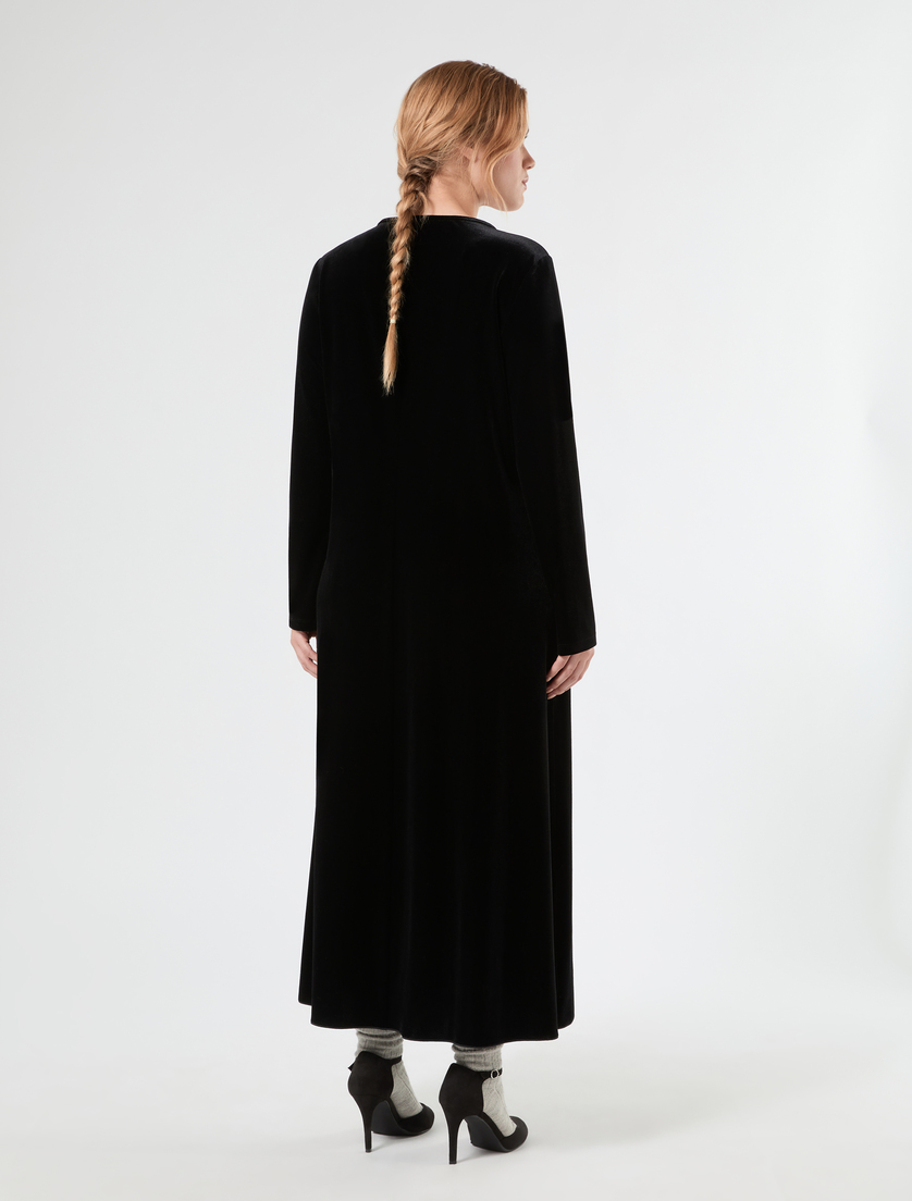 Abito in jersey di velluto - NERO - Marina Rinaldi - 4