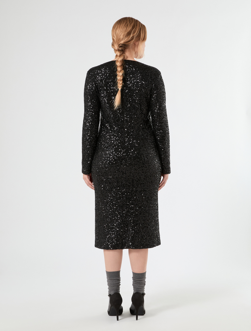 Abito in tulle con paillettes - NERO - Marina Rinaldi - 4