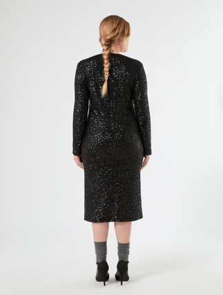 Abito in tulle con paillettes - NERO - Marina Rinaldi - 4