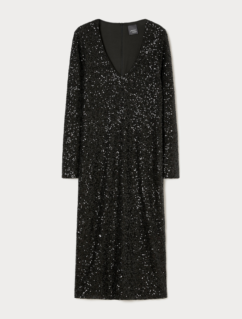 Abito in tulle con paillettes - NERO - Marina Rinaldi