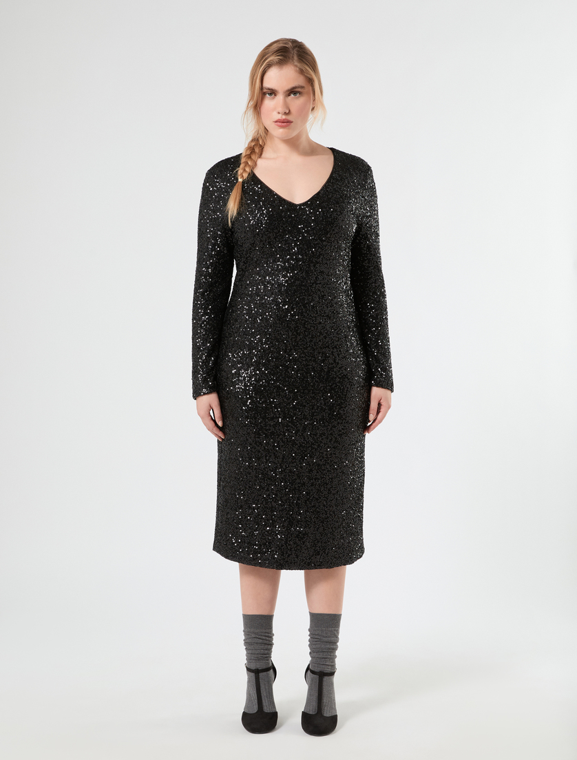 Abito in tulle con paillettes - NERO - Marina Rinaldi - 3