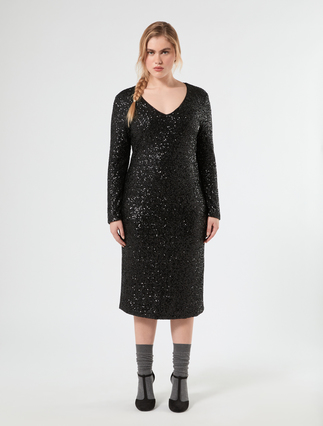 Abito in tulle con paillettes - NERO - Marina Rinaldi - 3