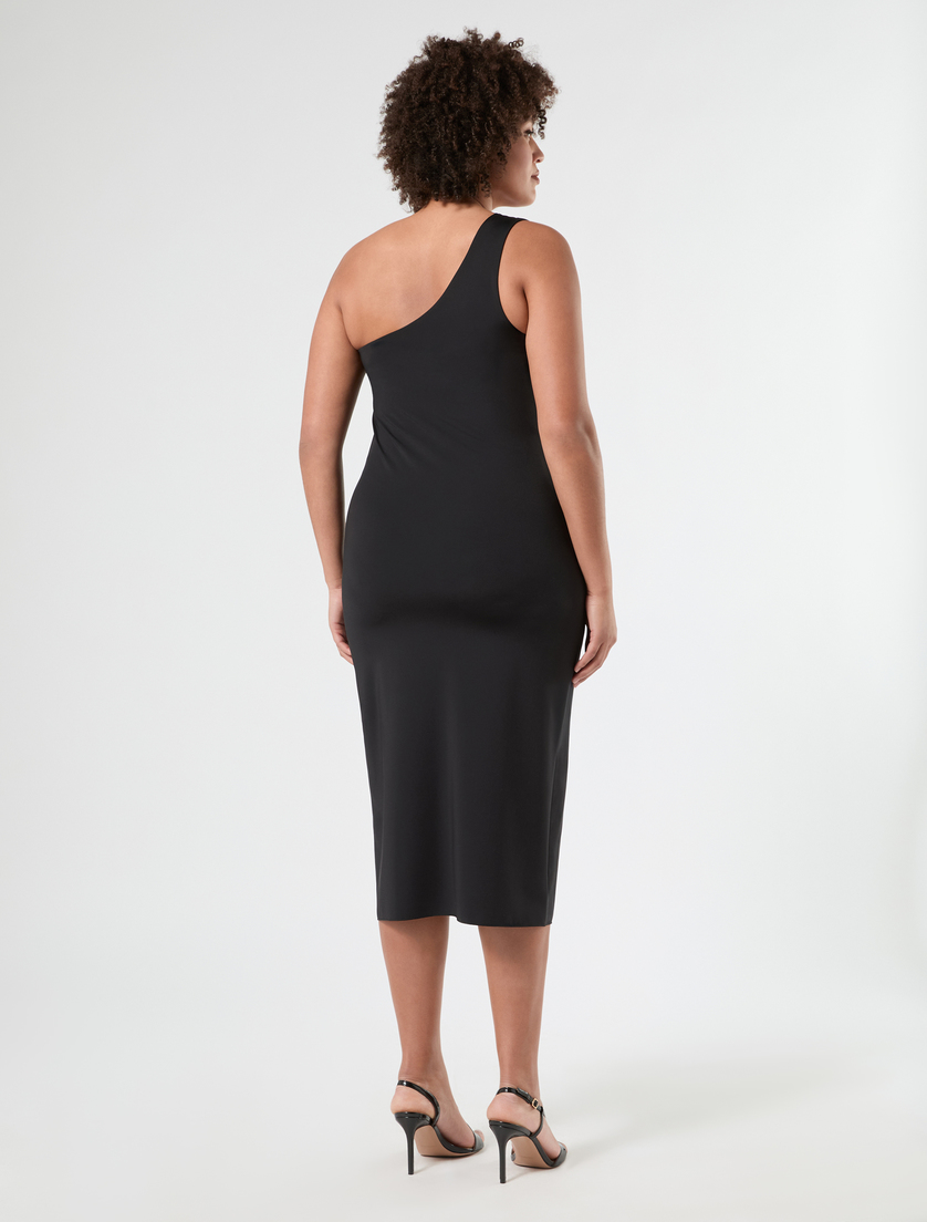 Jersey one-shoulder dress - BLACK - Marina Rinaldi - 4