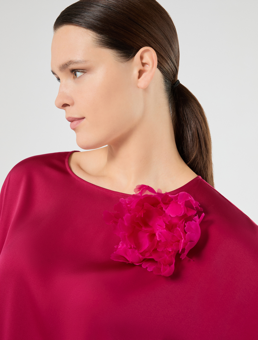 Silk organza flower brooch - PINK - Marina Rinaldi - 4