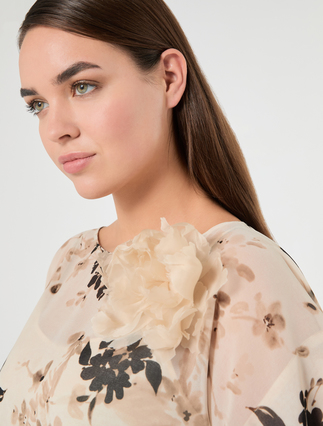 Silk organza flower brooch - ICE - Marina Rinaldi - 4