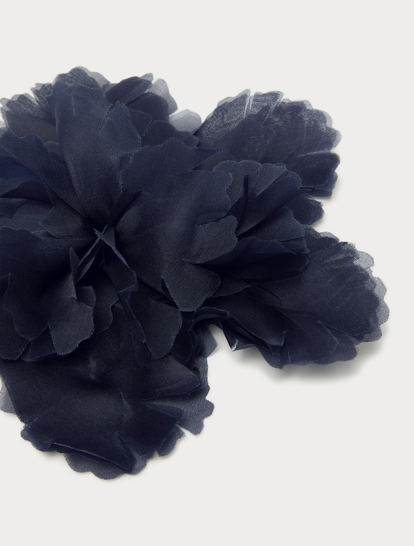 Spilla a fiore in organza di seta - BLU NOTTE - Marina Rinaldi - 2
