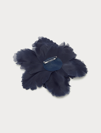 Spilla a fiore in organza di seta - BLU NOTTE - Marina Rinaldi - 3
