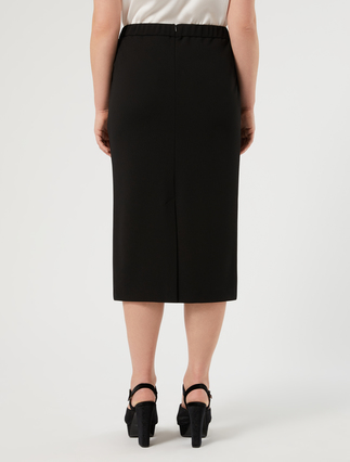 Stretch scuba crepe skirt - BLACK - Marina Rinaldi - 4