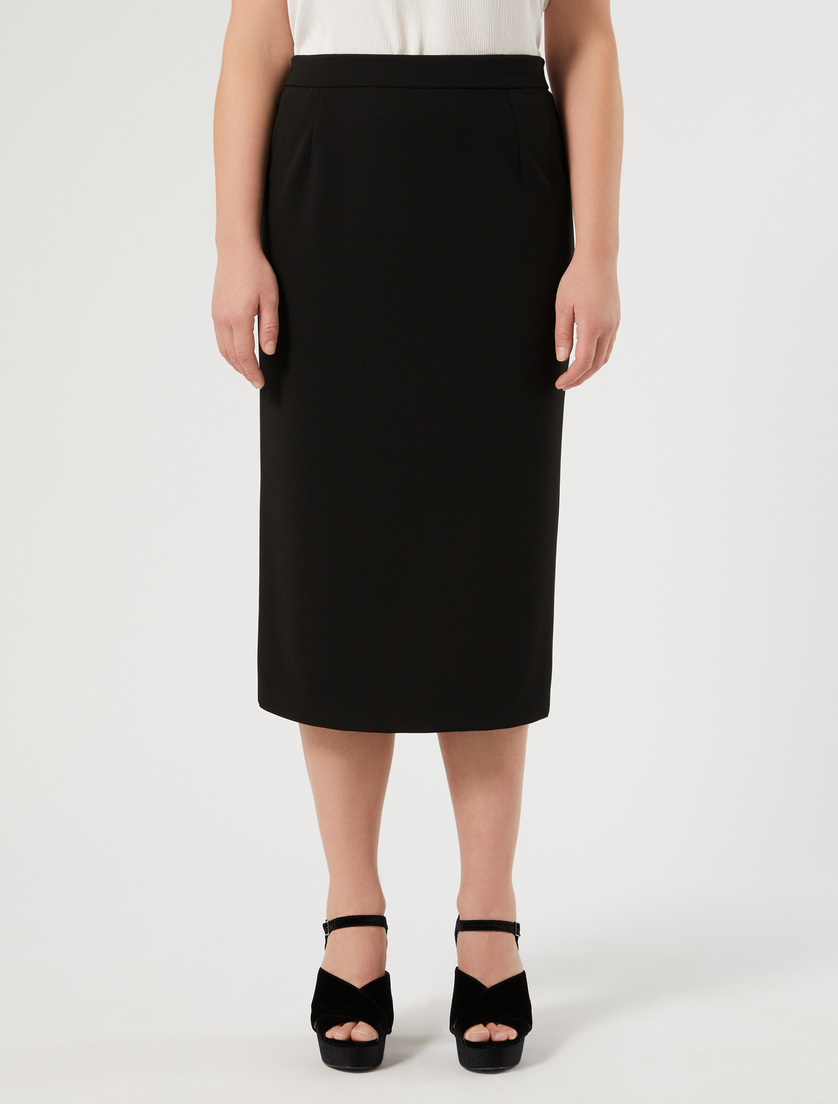 Stretch scuba crepe skirt - BLACK - Marina Rinaldi - 3