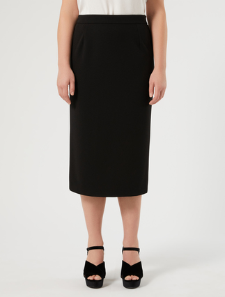 Stretch scuba crepe skirt - BLACK - Marina Rinaldi - 3