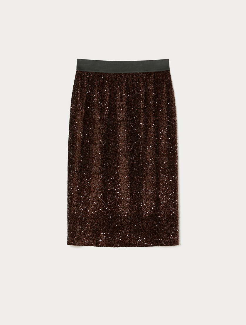 Embroidered chenille skirt - COCOA - Marina Rinaldi
