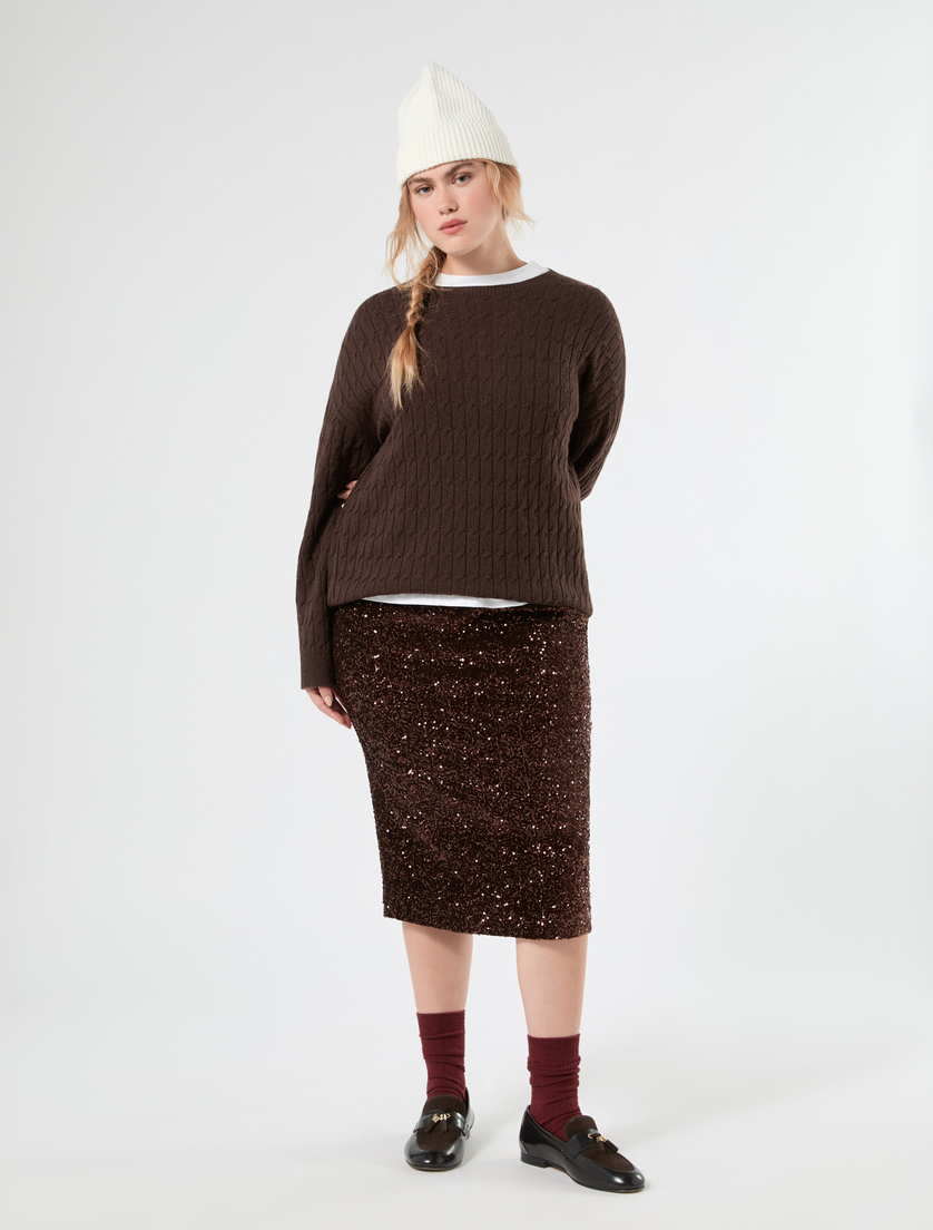 Embroidered chenille skirt - Marina Rinaldi