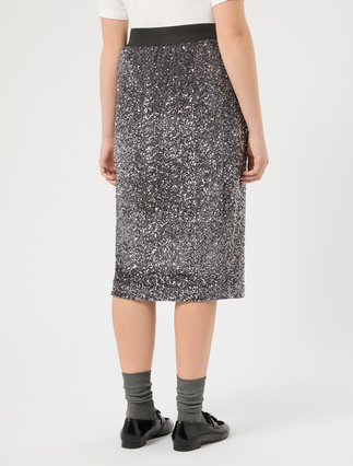 Embroidered chenille skirt - MEDIUM GREY - Marina Rinaldi - 4