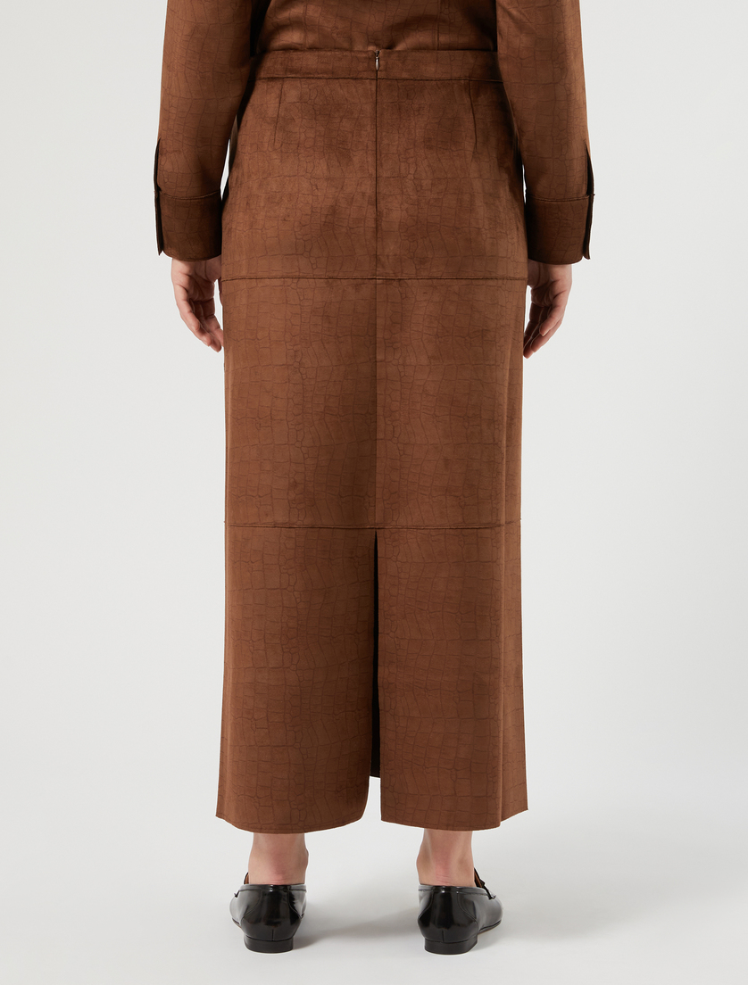 Long skirt in suede jersey - TOBACCO - Marina Rinaldi - 4