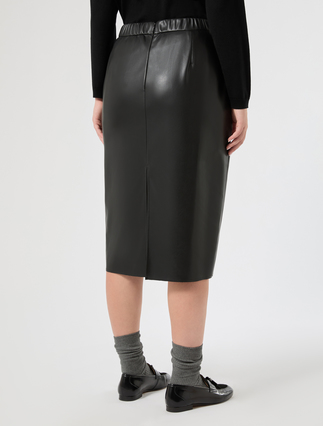 Coated jersey pencil skirt - BLACK - Marina Rinaldi - 4