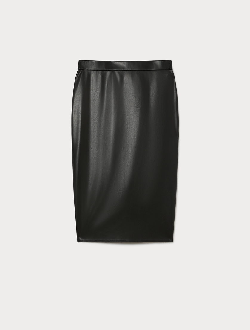 Coated jersey pencil skirt - BLACK - Marina Rinaldi