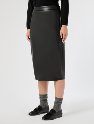 Coated jersey pencil skirt - BLACK - Marina Rinaldi - 3