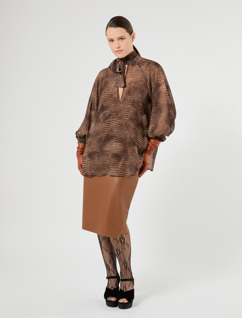 Coated jersey pencil skirt - Marina Rinaldi