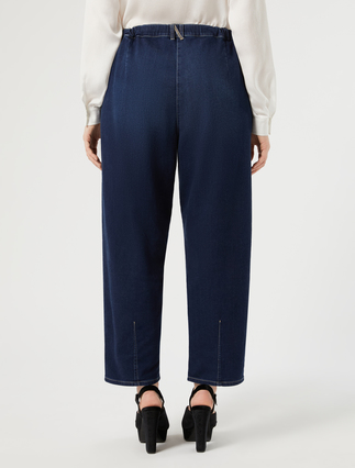 Baggy trousers in denim fleece - ULTRAMARINE - Marina Rinaldi - 4