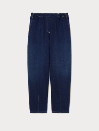 Baggy trousers in denim fleece - Marina Rinaldi