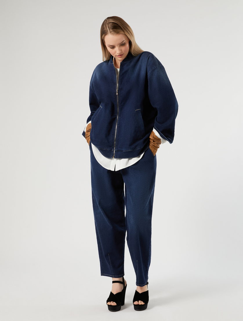 Baggy trousers in denim fleece - Marina Rinaldi