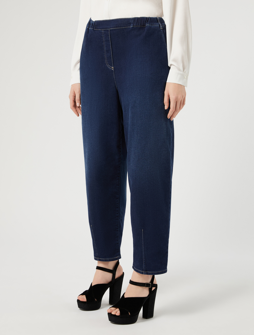 Baggy trousers in denim fleece - ULTRAMARINE - Marina Rinaldi - 3
