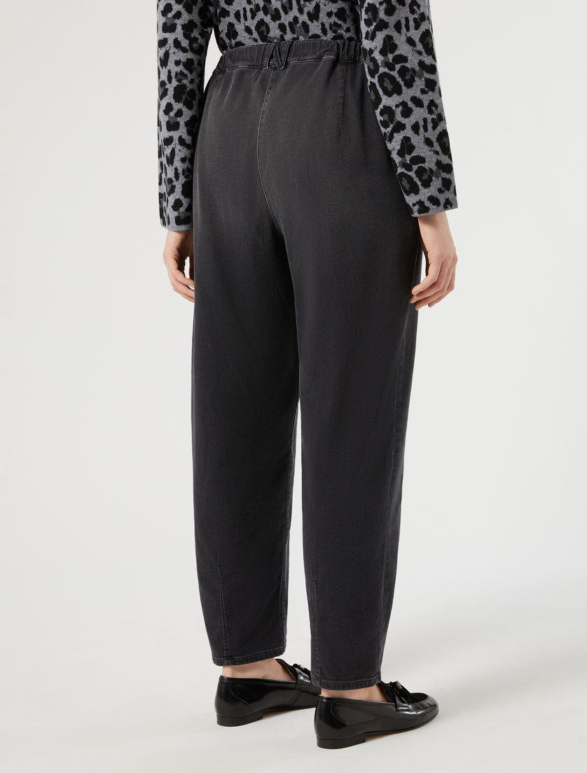 Baggy trousers in denim fleece - DARK GREY - Marina Rinaldi - 4