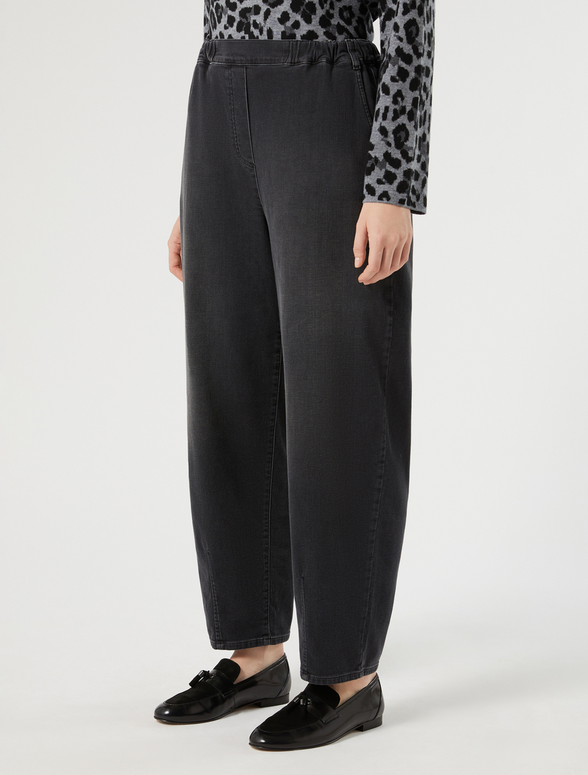 Baggy trousers in denim fleece - DARK GREY - Marina Rinaldi - 3