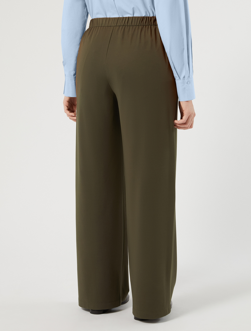 Wide-leg jersey trousers - OLIVE GREEN - Marina Rinaldi - 4