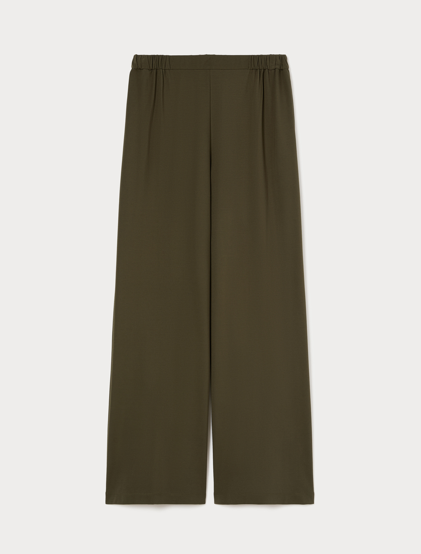 Wide-leg jersey trousers - OLIVE GREEN - Marina Rinaldi