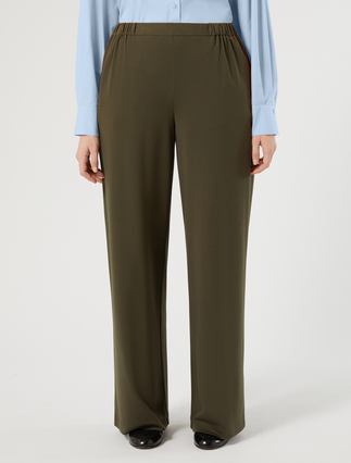 Wide-leg jersey trousers - OLIVE GREEN - Marina Rinaldi - 3