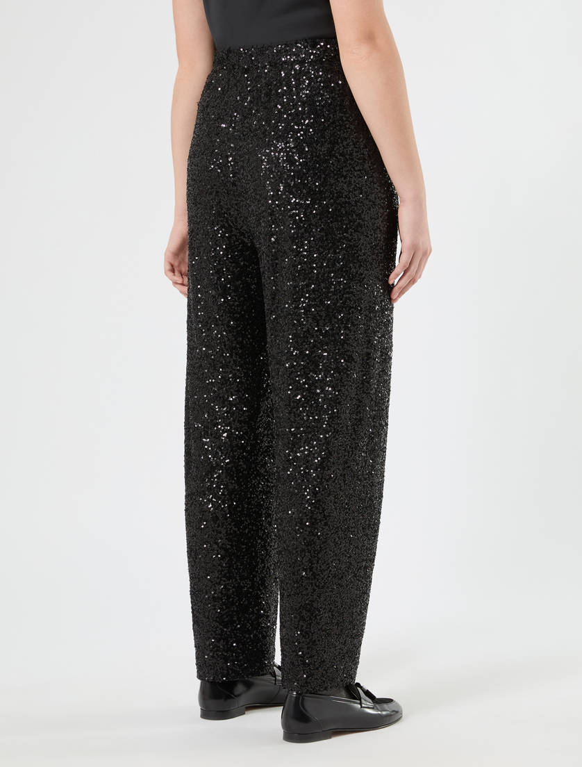 Pantaloni in tulle con paillettes - NERO - Marina Rinaldi - 4